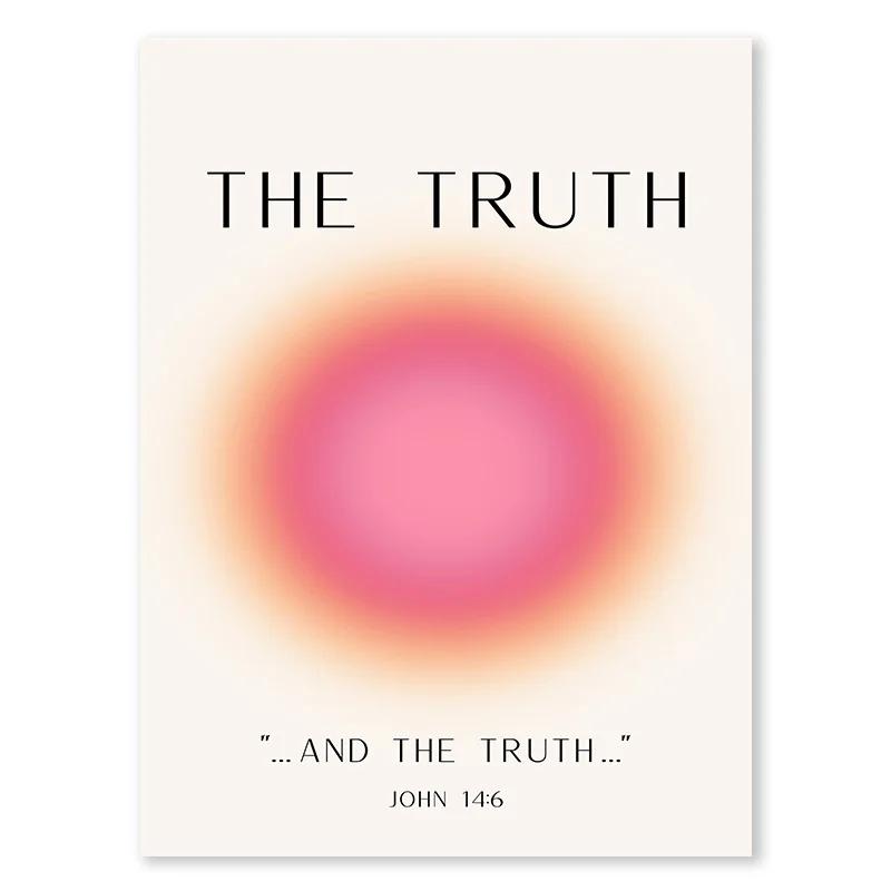 Colourful Gradient Halo Art Wall Art Angel Alphabet Aesthetic Canvas Painting Pink Orange Nordic Poster Home Bedroom Decoration