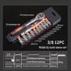 Fast Ratchet Wrench Set: Large, Medium, Small Gear Sockets, Two-Way Pin Wheel, Chrome Vanadium Steel for Auto Repair