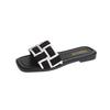 Super angesagte französische Sandalen mit flacher Sohle für Damen, Sommerbekleidung, Mode 2025, neu, Nische, High-End-Feeling, Ausgehen, Strand-Slipper