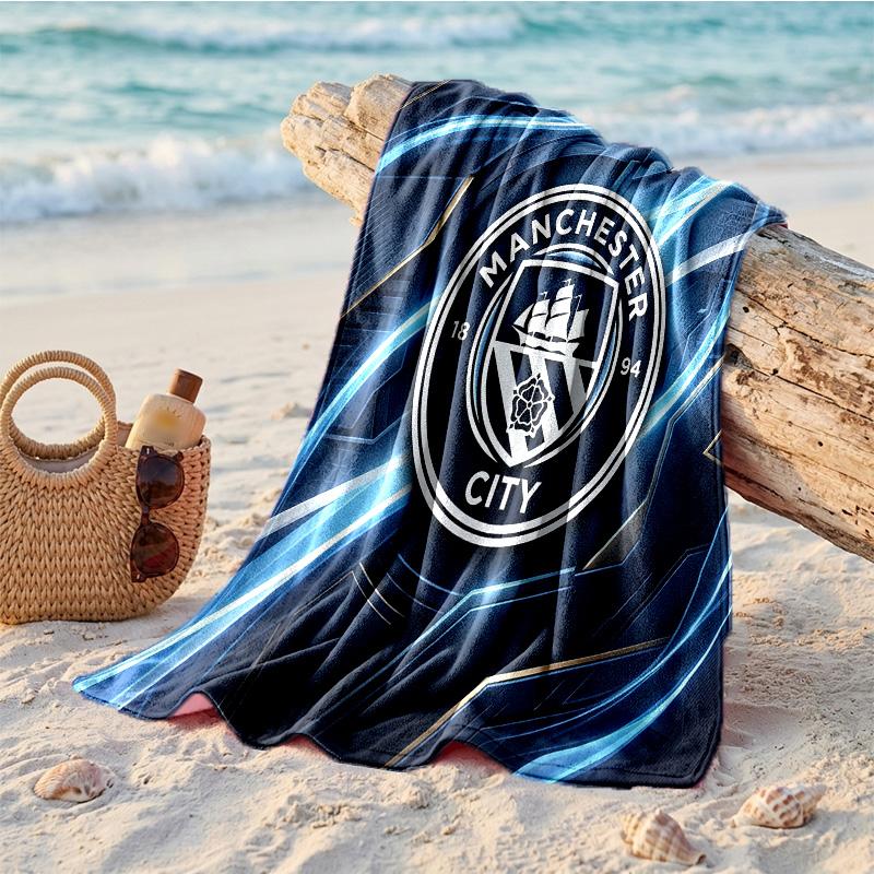 Asciugamano da Spiaggia in Microfibra con Stampa Manchester City Asciugatura Rapida Assorbente Grande Asciugamano per Spiaggia Nuoto Viaggio