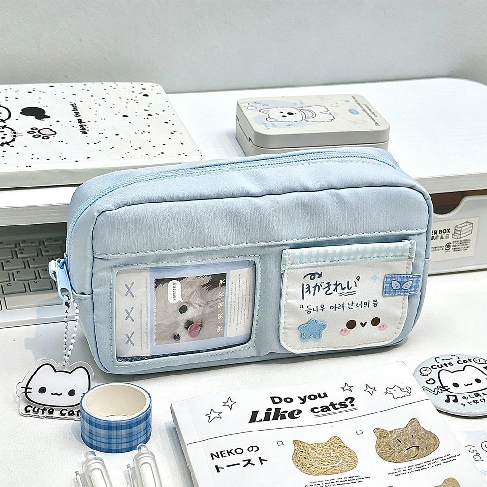 Durable With Ita Pocket Pencil Case Large Capacity Portable Stationery Bag Multi-Layer Pen Bag Students