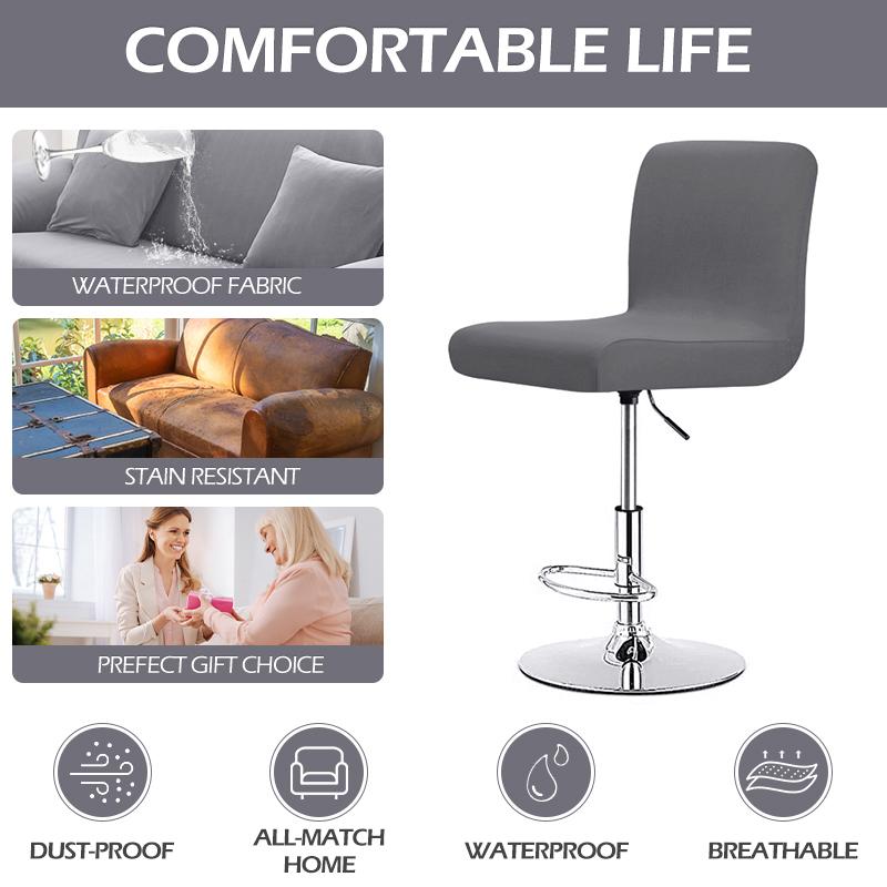 Real Waterproof Fabric Bar Chair Cover Stretch Short Back Chair Cover Washable Cheap Spandex Covers For Home Hotel Banquet Decor