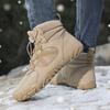 Outdoor snow boots men's autumn and winter new casual hiking non-slip waterproof velvet thermal cotton shoes women's thick soles