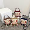 Retro Bucket Bag Ethnic Style Suzhou Embroidery Flower Fashionable Large-capacity Crossbody Single-shoulder Bag
