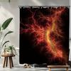 A Vibrant Lightning Shower Curtain with a Passionate Flame Theme, Perfect for Halloween, Includes 12 Hooks, Measuring 180*180C
