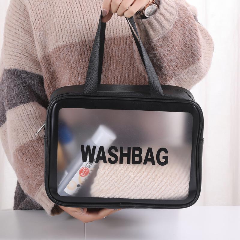 Large Capacity Transparent PU Travel Makeup Bag – Customizable Logo