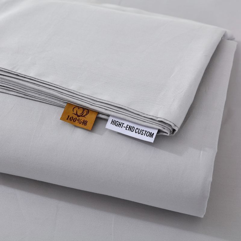 Bequemes 100% Baumwoll-Bettlaken für Schlafzimmer Einzel-Doppelbett Große Größe Einfarbige Bettdecke