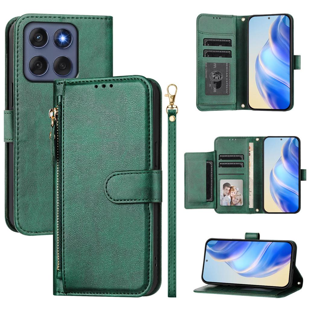 For Motorola Edge 60 5G/60 Fusion 5G Case Zipper Pocket Multiple Card Slots Leather Phone Cover