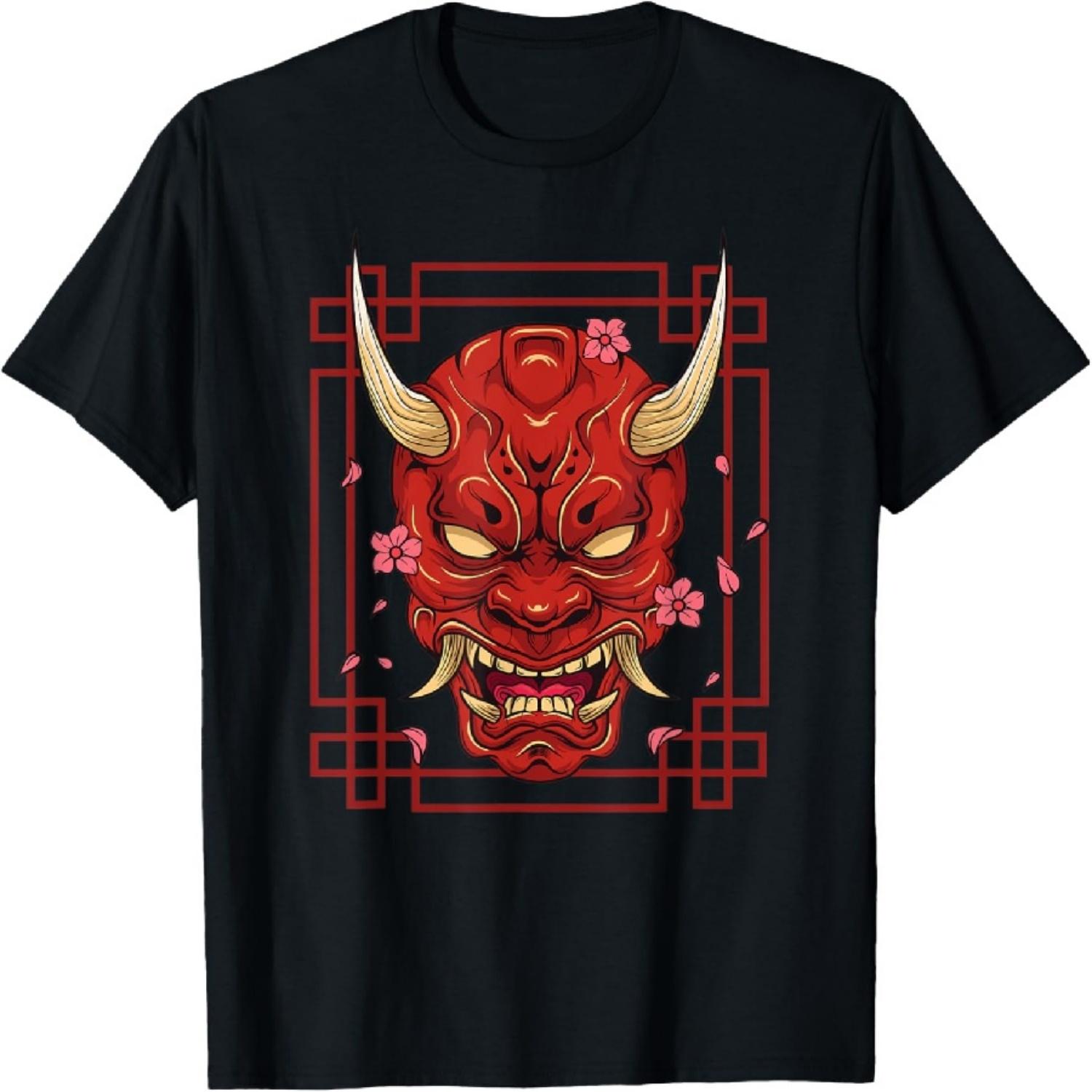 

Japanese Art Oni Mask Demon Harajuku Devil T-Shirt XXXXXL різнокольоровий