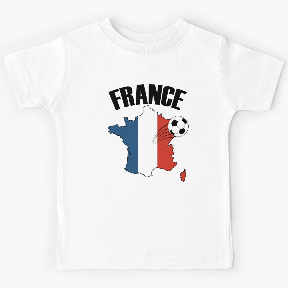 France Football Map - French Flag Soccer Kids T-Shirt 160