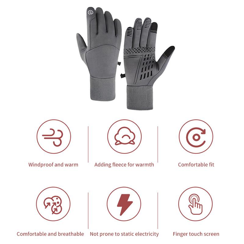 1Pair Men's Winter Touchscreen Gloves, Waterproof, Anti-Slip Tactical Gloves For Cycling, Fitness, Hiking, Outdoor Training