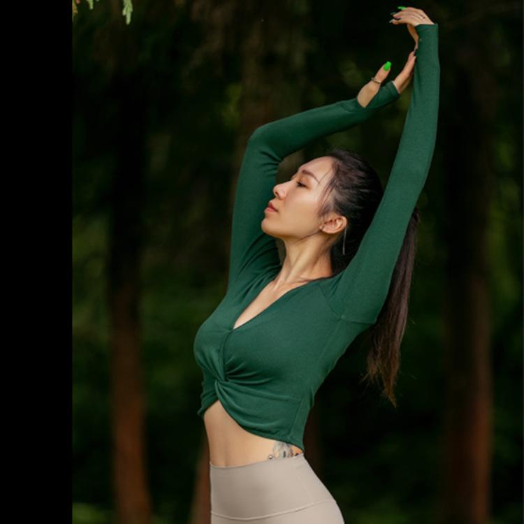 Autumn/Winter Women's Long-Sleeve Yoga Top - Slimming Pilates Fitness and Running Blouse