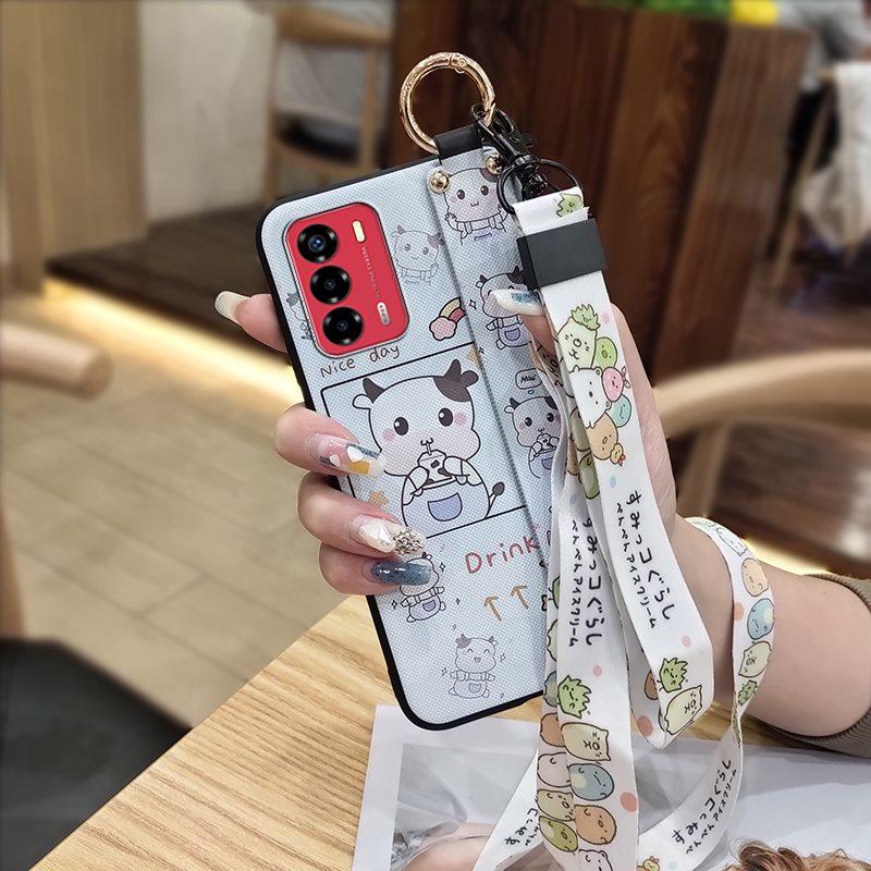 Durable Ring Phone Case For ZTE Blade V40 Vita/A72 Anti-dust Fashion Design Anti-knock Phone Holder Waterproof Wristband