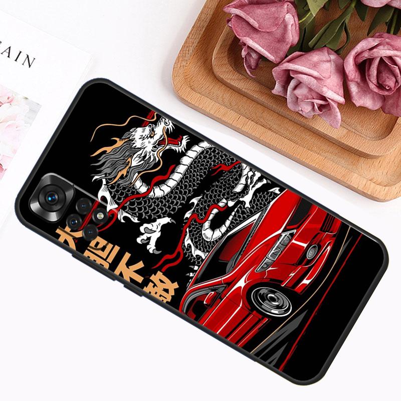 Japan JDM Sport Car Case For Xiaomi Redmi Note 9 10 11 12 13 14 Pro 9S 10S 11S 12S Redmi 14C 13C 10C 12C Cover