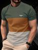 A Stripe Trendy Fashion 3D Printed T-Shirt, Men'S Summer Casual Short Sleeve Top, Plus Size