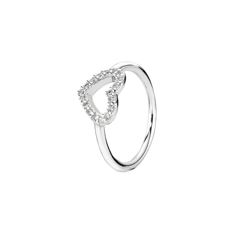 Pandora Herzform Sterlingsilber Ring Damen Silber 190861CZ