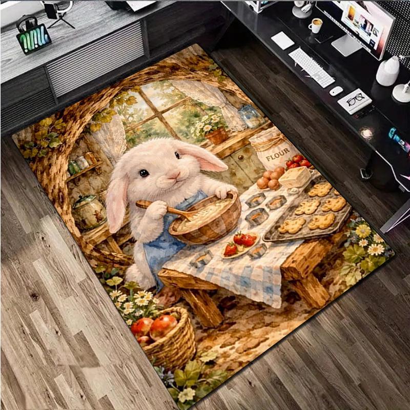 Rabbit Rug Home carpet Office Decorative Carpet For Living Room Bedroom Door Mat Floor Carpet Computer Chair Area Rug