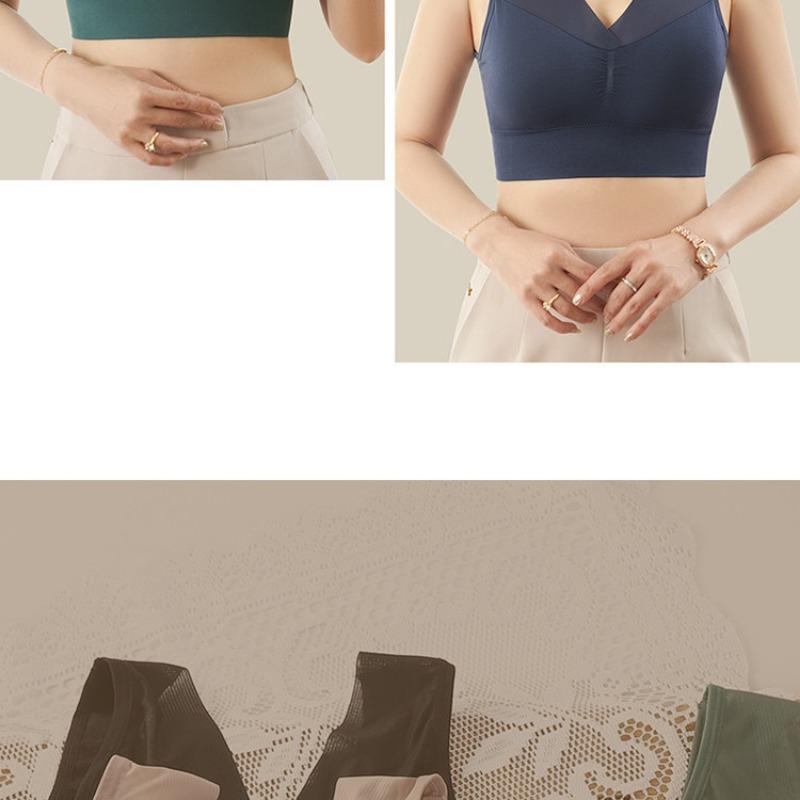 Women S Vest Style Wireless Thin Sports Bra No Trace For Middle Aged Women