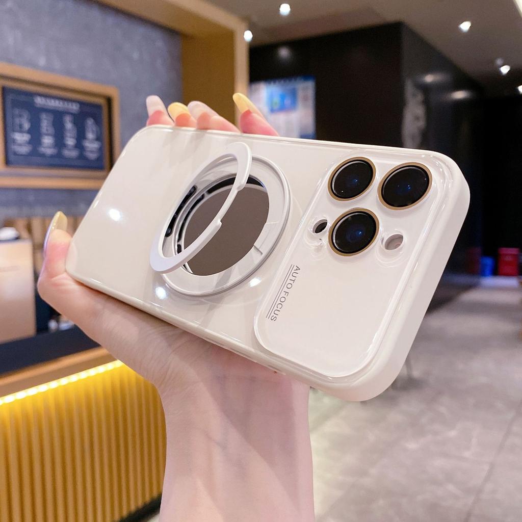 17 Applicable to Apple 16 360 Metal Magnetic Bracket Mirror 15 Mobile Phone Case iPhone14 Anti-drop 13 Protective Case