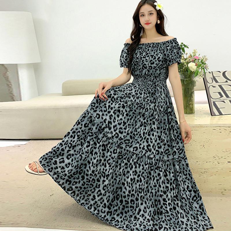 Bohemian Maxi Dress With Elastic Waist For Summer Beach Vacation And Artful Style