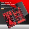 24-Piece Manicure Set: Black and Red Nails, Ear Pick, Oblique Clippers, Nose Hair Scissors, Tweezers