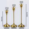 Set of 3 Vintage Elegant Metal and Aluminum Tabletop Candle Holders, Suitable for Wedding Anniversary, Home and Hotel Decoration