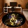 1PC music note starry night Office Round Area Rug, Under Office Chairs Bedroom Living Room Home Decor,Carpet for Office, -1110260