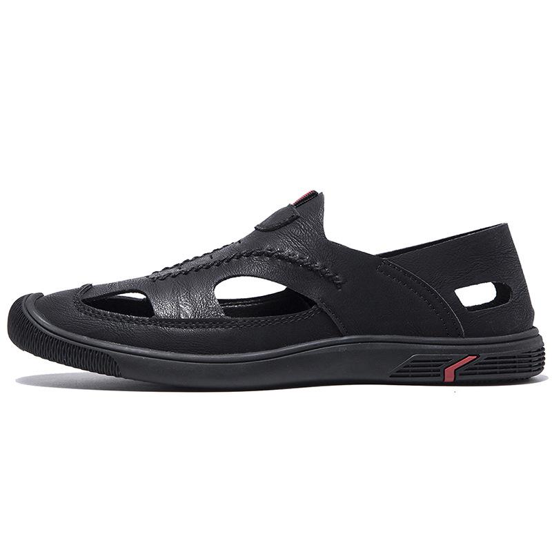 

Летние мужские туфли сандалии полые мужские новые дышащие мягкая подошва легкие повседневные для выхода на улицу обувь с отверстиями обувь для вождения 39 чёрный