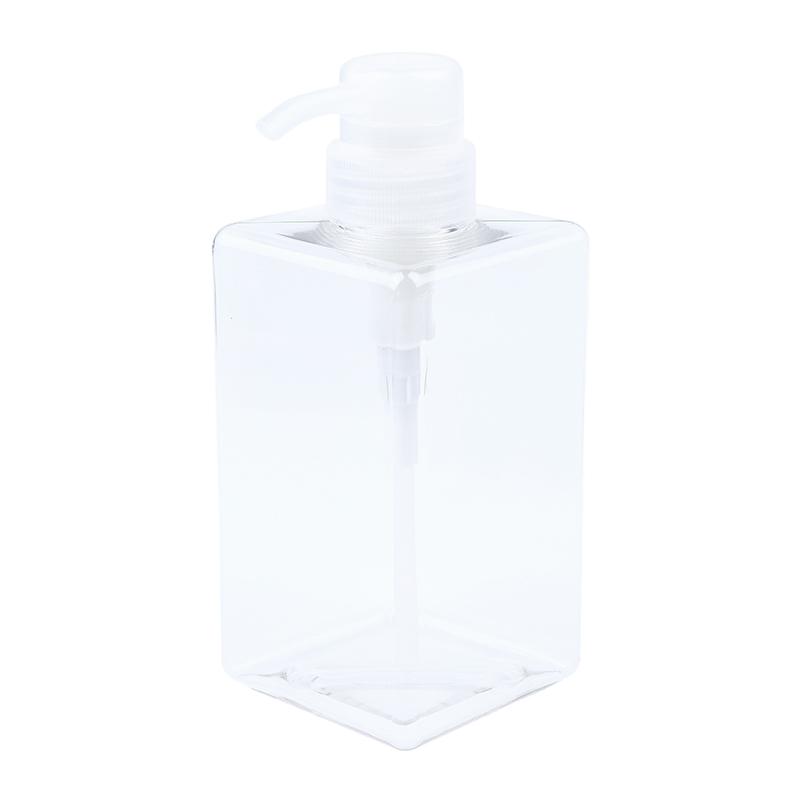 Butelka na balsam do ciała 450 ml, kwadratowa, wielokrotnego napełniania, plastikowa z pompką naciskaną, do żelu pod prysznic, szamponu, mydła w płynie, trwały pojemnik wielokrotnego napełniania
