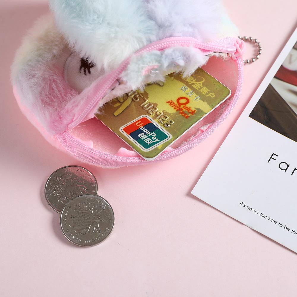 New Plush Coins Wallet Cartoon Cute Little Rabbit Coin Purse Girl Headphone Storage Bag Keychain Pendant Children's Cute Wallet