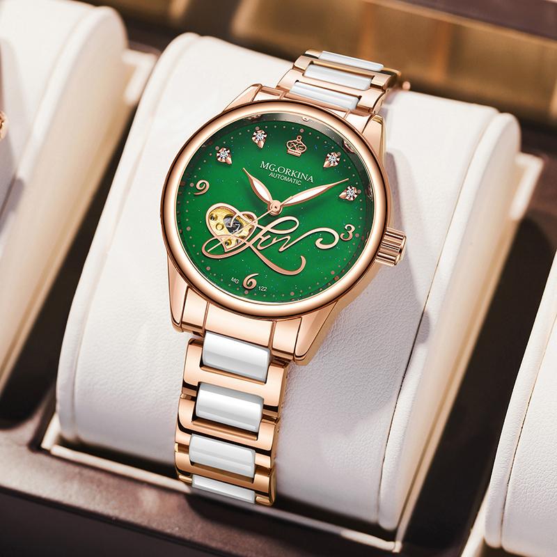 ORKINA Ladies Automatic Mechanical Watch Luxury Brand Women Wristwatch Fashion Skeleton Clock Senhoras Assistir Reloj Mujer 2022