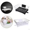 Dish Drying Rack, Compact Rack And Drain Set, Drainer with Adjustable Channel,