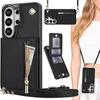 Crossbody Wallet Case for Samsung Galaxy S26 Ultra with Zippered Pocket and PU Leather Lanyard