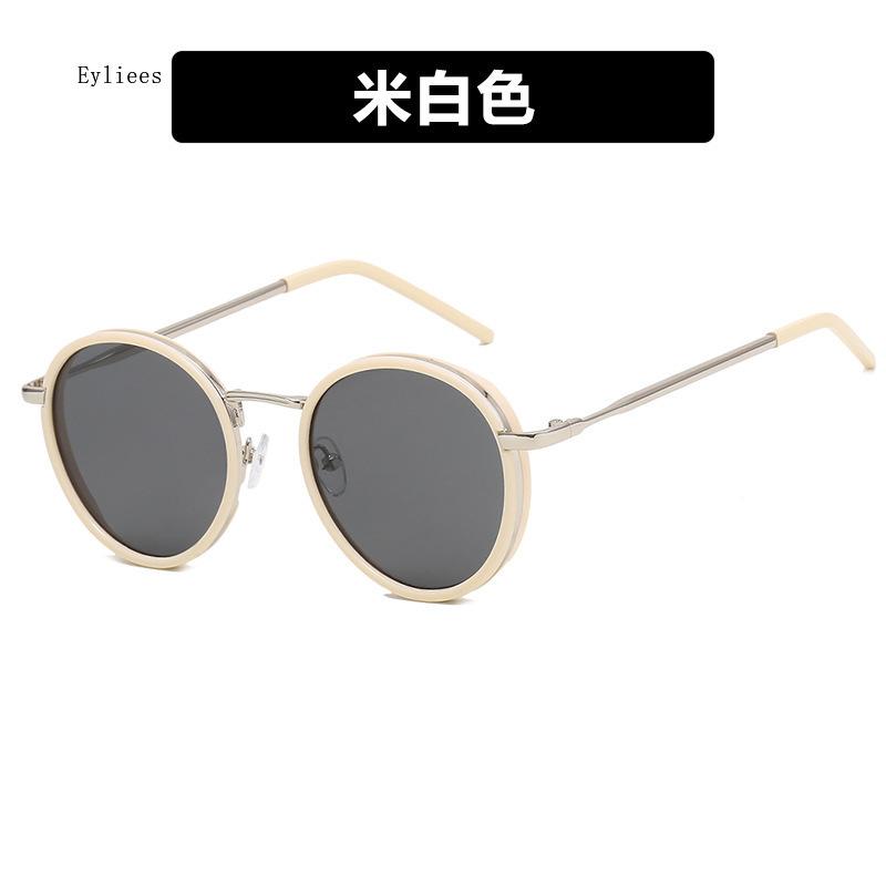 Classic Round Men Metal Frame Sunglasses Fashion Clear Lens Shades Uv400 Women Punk Sun Glasses