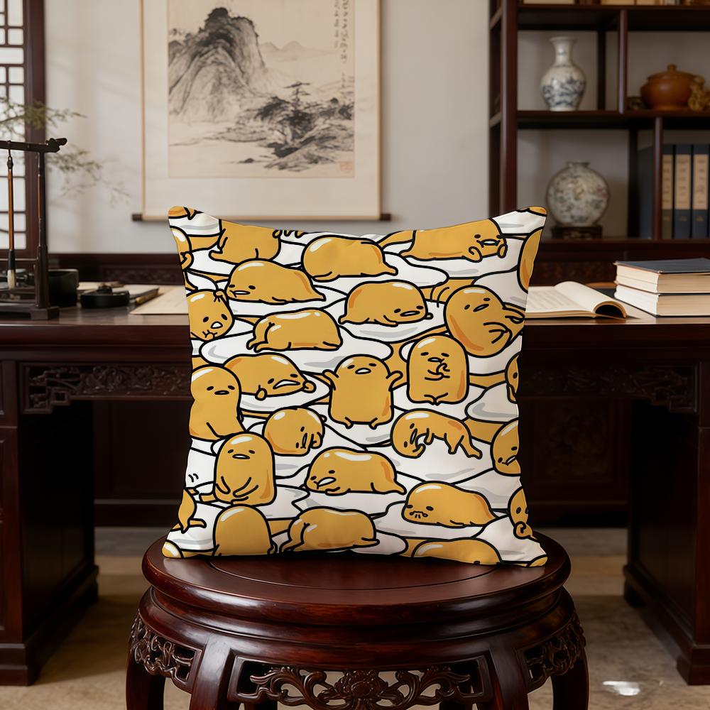 G-Gudetama Cute Cushion Cover Birthday Anniversary Gifts Double Sided Printed Zipper Cushion Cover Soft Skin Bedding