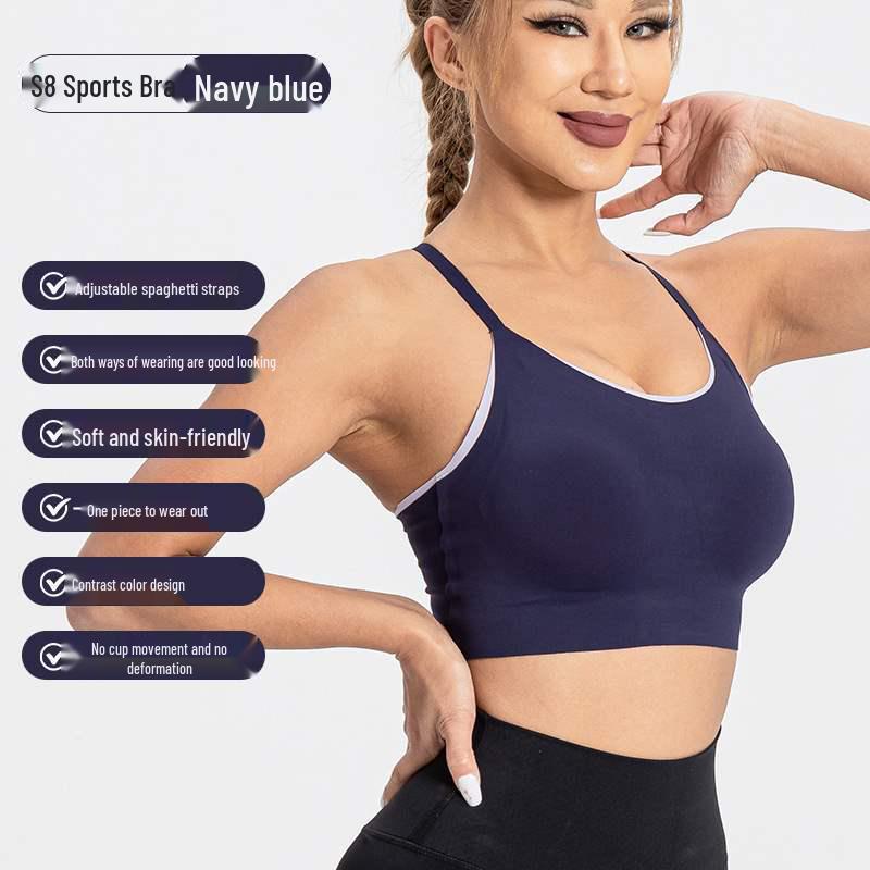 

Женский регулируемый спортивный бюстгальтер с цветочным принтом для йоги, бега и пилатеса XXL темно-синий