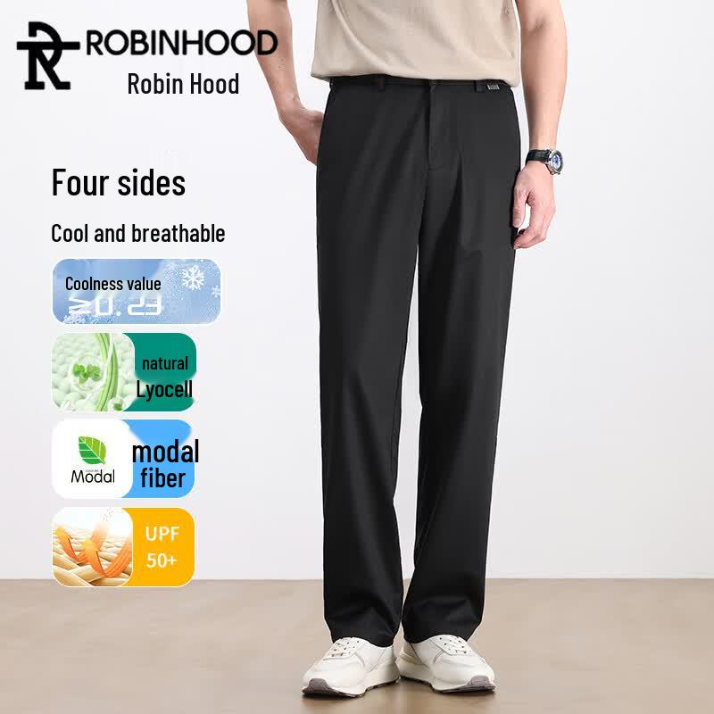 ROBINHOOD Men s Summer Ice-feel Casual Straight-Leg Pants L