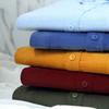 Autumn Winter Men Long Sleeve Regular Fit Business Solid Corduroy100%  Cotton Casual Shirt for Mens Office Shirts with Pocket