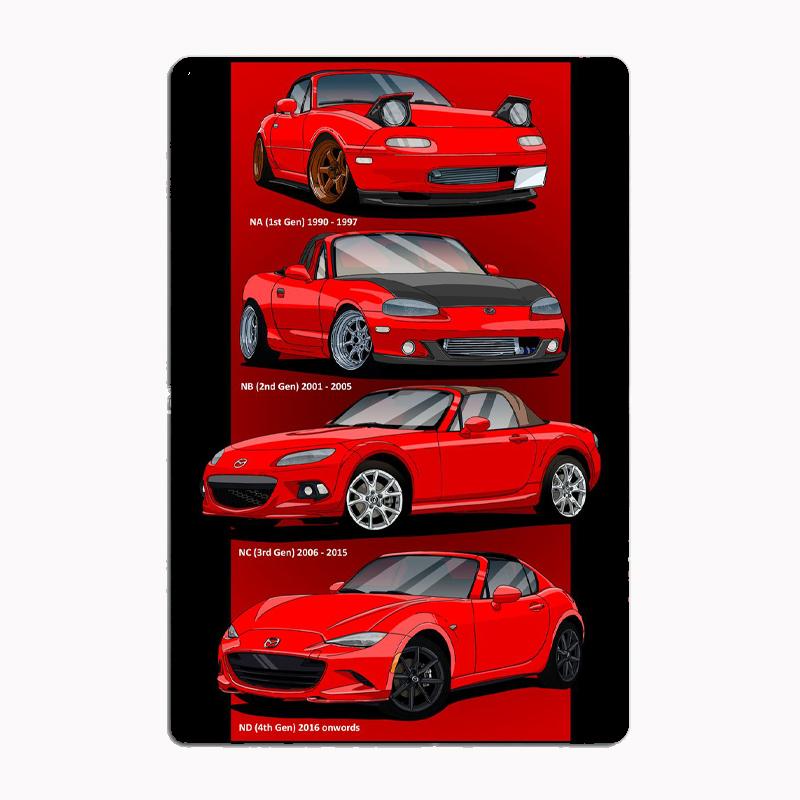 

MX5 Miata Roadster Metal Sign Poster Garage Room Wall Decoration Cinema Living Custom Tin Home Decor 20x30cm（7.8x11.8inch）