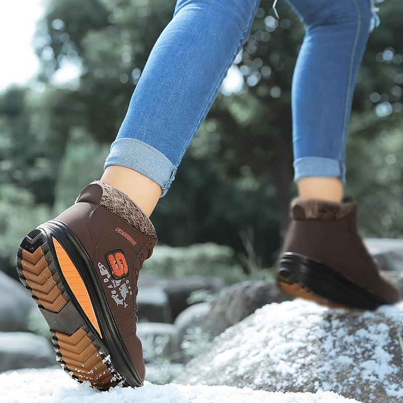 Зимние бархатные теплые высокие женские хлопковые туфли-качалки зимние ботинки спортивная — фото 19