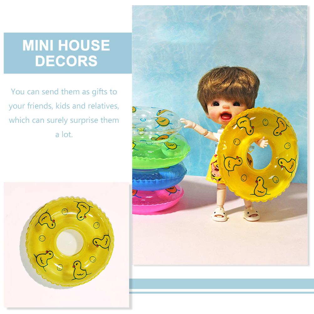 5/10/15/20 stücke Puppenhaus Miniatur Schwimmring Mini Niedlich Sommer Bade Float Rettungsring Puppenhaus Szenen Decor Zubehör