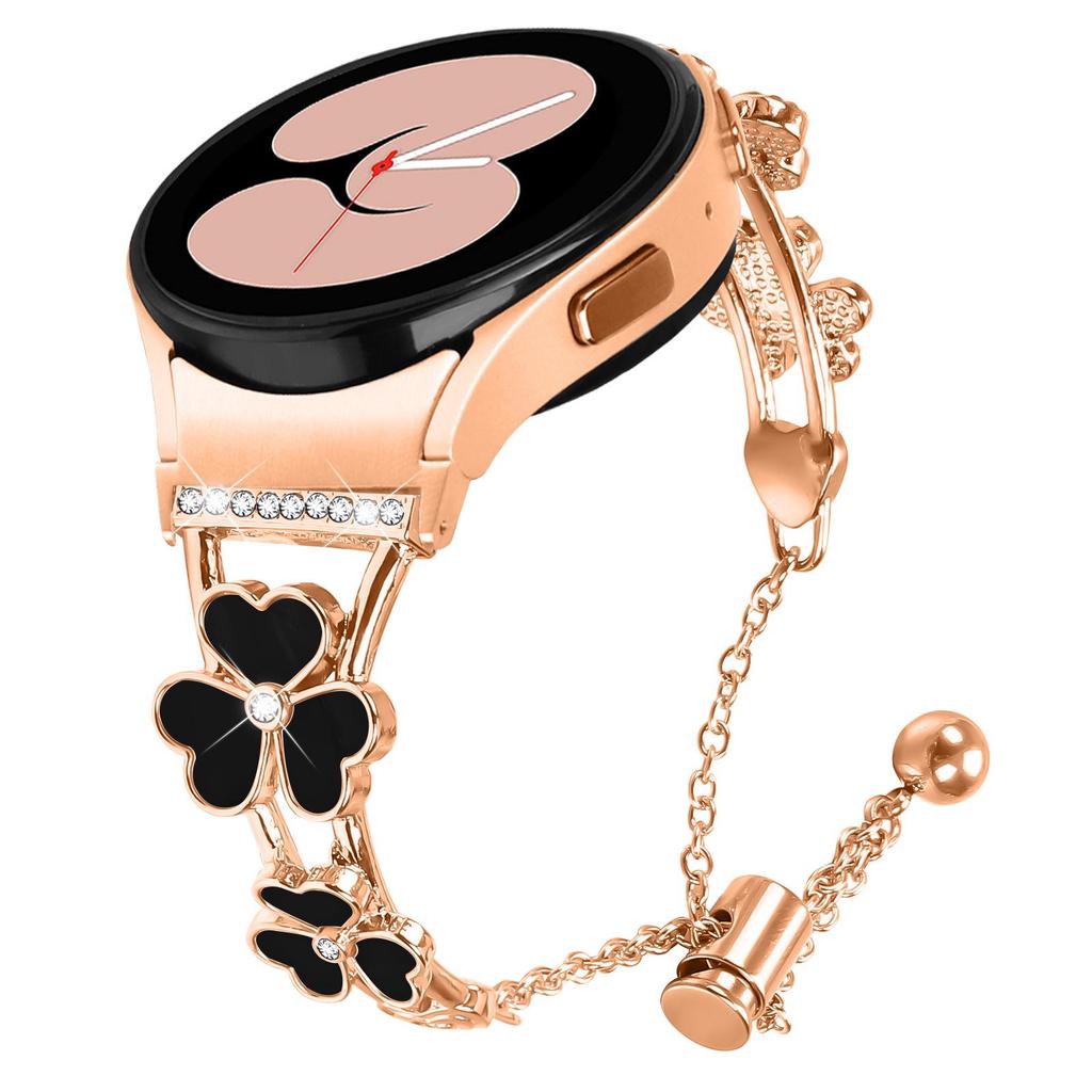 Seamless Metal Strap Heart Clover Bracelet for Samsung Watch 6 Classic/7