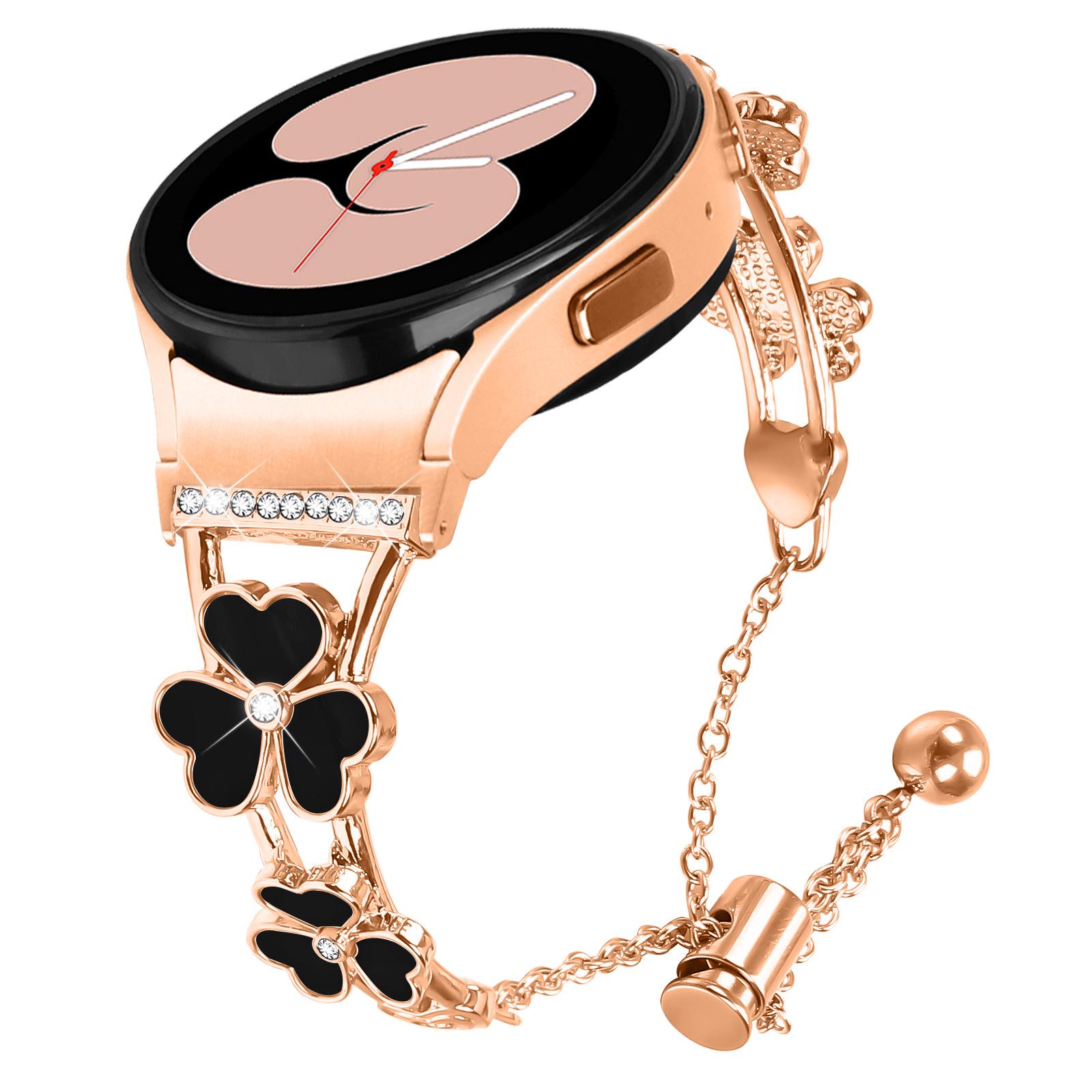 

Seamless Metal Strap Heart Clover Bracelet for Samsung Watch 6 Classic/7