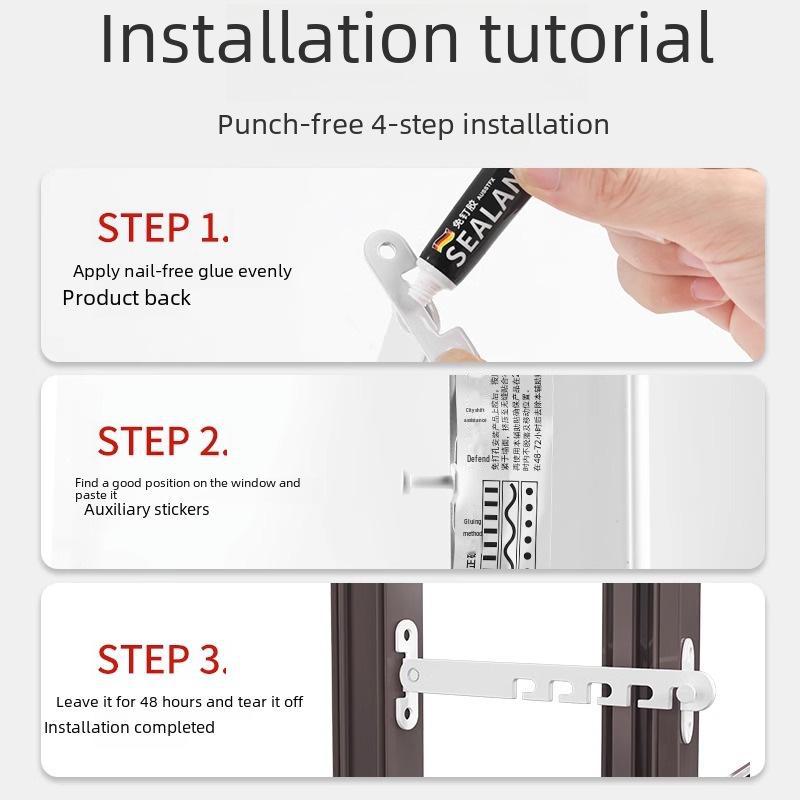 Blocare de siguranță pentru copii pentru ferestre și uși - cârlig de sprijin rezistent la vânt