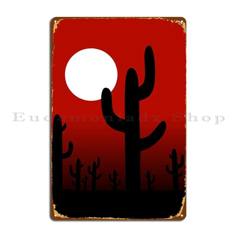 Cactus Nature Metal Plaque Poster Retro Club Wall Cave Printed Cave Tin Sign Poster