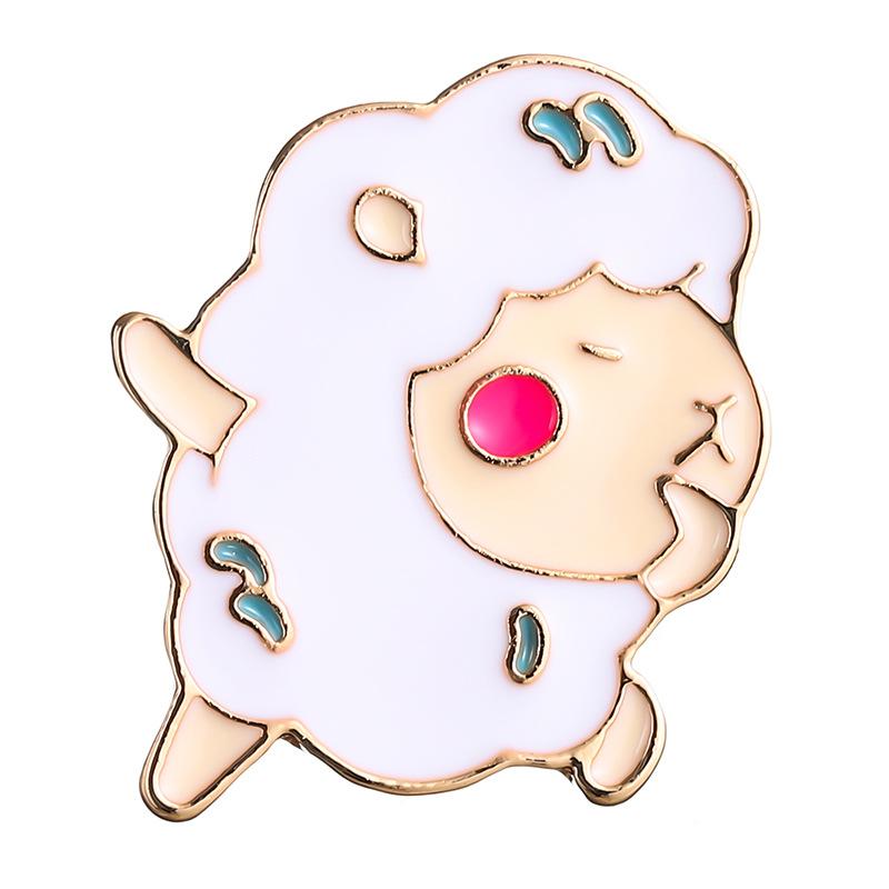 

Adorable Cartoon Sheep Brooch Metal Badge For Cute Fashionable Accessory XZ7812