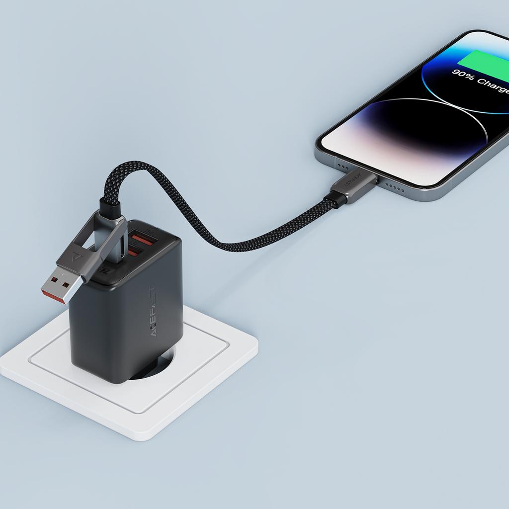 Cable USB-C - USB-A / USB-C 480Mb/s 3A 0.2m - Black