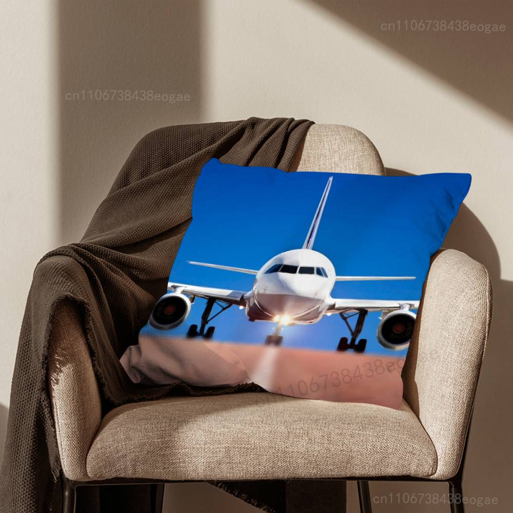 Art Airplane Plane Pillow Case For Room Sofa Cushion Cover Suitable For Home Bedroom Decoration And Protector