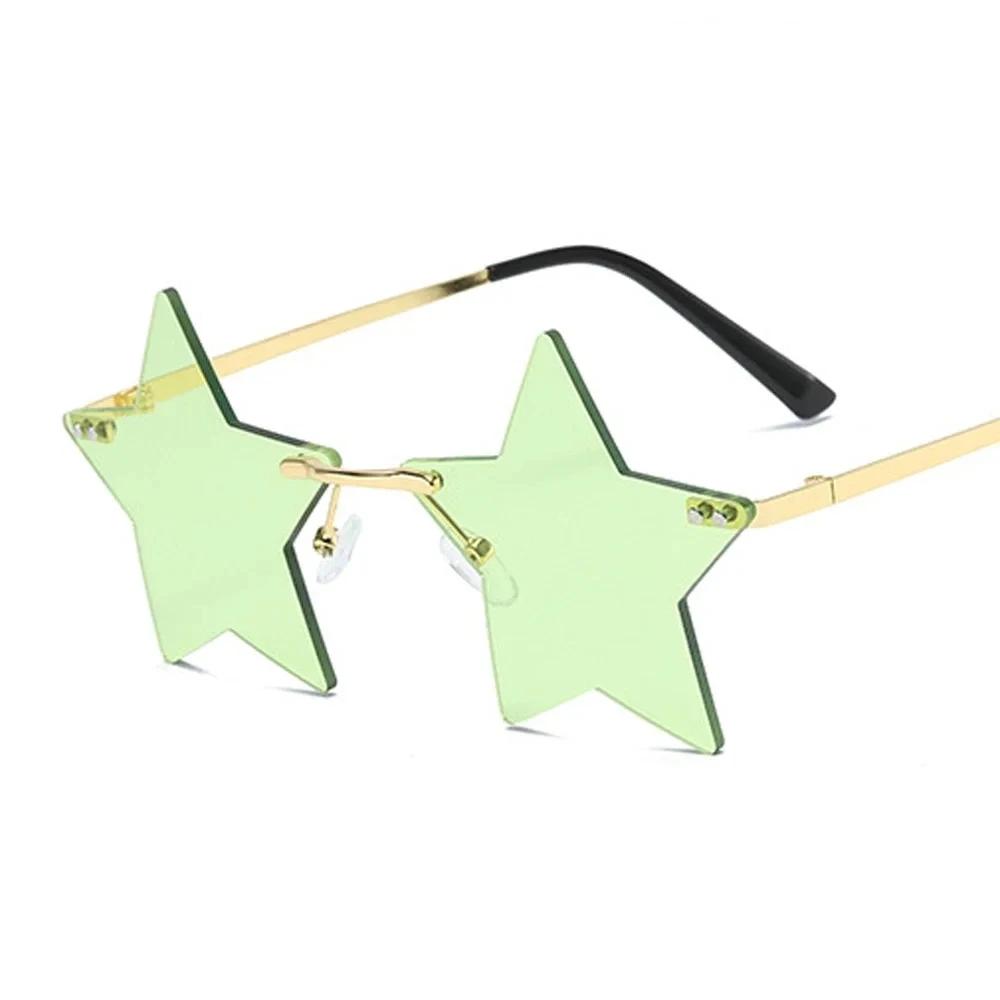 Star Shape Sun Glasses Funny Pentagram Eyewear Christmas Party Decoration Rimless Sunglasses Trendy Accessory