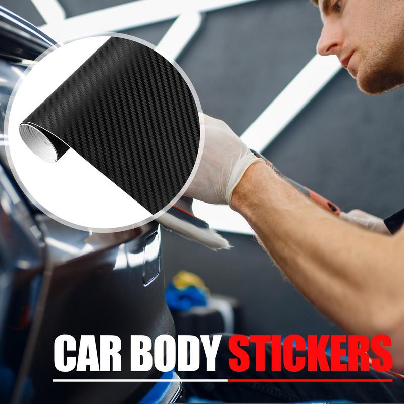 127x30cm Rolo de Película Adesiva Vinílica Fibra de Carbono 3D para Carro Adesivo para Retrovisor de Carro Cor Fibra de Carbono Decoração da Coluna Central do Carro